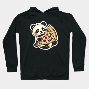 Cute Cartoon Panda Eating Pizza Funny Kawaii Hoodie